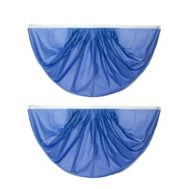Sky Blue Pure Solid Colour Pleated Fan Flag Bunting 3 x 6 Ft Colour Pleated 2 Pcs Fan Flag Banner Indoor/Outdoor/Front Porch Decorations, Colour Half Fan Flag Patriotic Holiday Decorations.