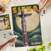 Lantern Press 1000 Piece Jigsaw Puzzle, Sitka, Alaska, Totem Pole