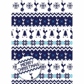 Tottenham Hotspur FC CHRISTMAS WRAPPING PAPER TOTTENHAM HOTSPUR FC CHRISTMAS WRAP FOR GIFTS FOOTBALL 2 SHEETS 2 TAGS WRAP