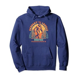 Crabtree Pennsylvania Respect the Locals Bigfoot Sasquatch Pullover Hoodie