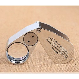 LOCADENCE 40X Jewelers Loupe, LED Light Illuminated Handheld Jewelry Eye Magnifier, Pocket Folding Magnifying Glass for Jewelry Stores, Daily Home Use