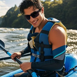 Joopin Sports Sunglasses Men's Polarised Driving Cycling Glasses Women's Running Glasses with UV400 Protection, Fashion Blue/Black, Unit size