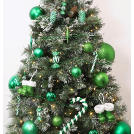 Christmas Concepts® Pack of 10-60mm (2.4") Christmas Tree Baubles - Shiny, Matte & Glitter Decorated Baubles (Emerald Green)