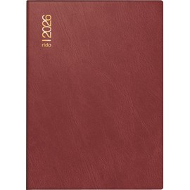 rido/idé Pocket Calendar Model Technology III 2026 | A6, Plastic, Bordeaux