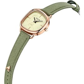 Green Leather Band Womens Watches, 2025 Italian Genuine Green Leather Small Face Wrist Watches for Women, Fashion Ladies Watch, Advanced Texture Dial