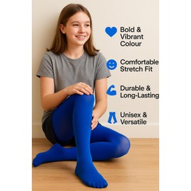 MYSASI Children's Colourful 40 Denier Opaque Bright Tights (6-8 Years, Bright Red)