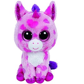 Carletto Ty 36175 Sugar Pie Pink Unicorn, 15 cm, with Glitter Eyes, Glubschi's, Beanie Boo's, Valentin Limited Edition