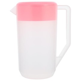 Jarra de Agua Fría Multifunción 2.4l con Tapa Rosa de Plástico, Resistente Escala, para Uso en Cocina y Hogar, Adecuado para Servir Bebidas y Jugos en Verano