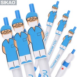 Sikao Nursing Blue Ballpoint Pen, 36 Count, Thank You Message, Medical Accessories for Nurses, Hospital Staff Gifts