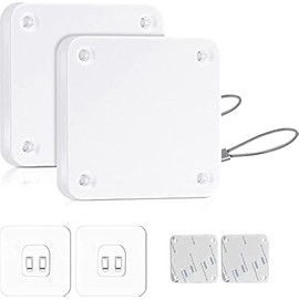 CAM2 Automatic Door Closer, Pack of 2, Automatic Door Closer with Sensors, No Holes, with Drawstring, Door Closer, Automatically Closes Most Doors (White, 500 g)