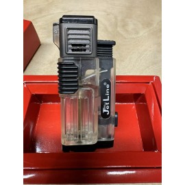 Jetline Gotham Lite Quad Jet Cigar Lighter and Punch - Clear - New
