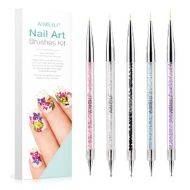 AIMEILI Nail Art Brushes Set Gel Polish Nail Art Design Pen Painting Tools, Dual-ended Nail Art Liner Brush Pen for Nail Gel Polish Painted Nail DIY Manicure Brush Kit