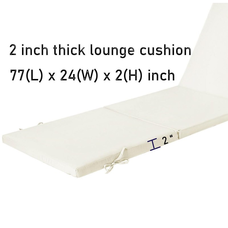 Maphissus 2 Pack 77x24 inch Lounge Chair Cushions for Outdoor