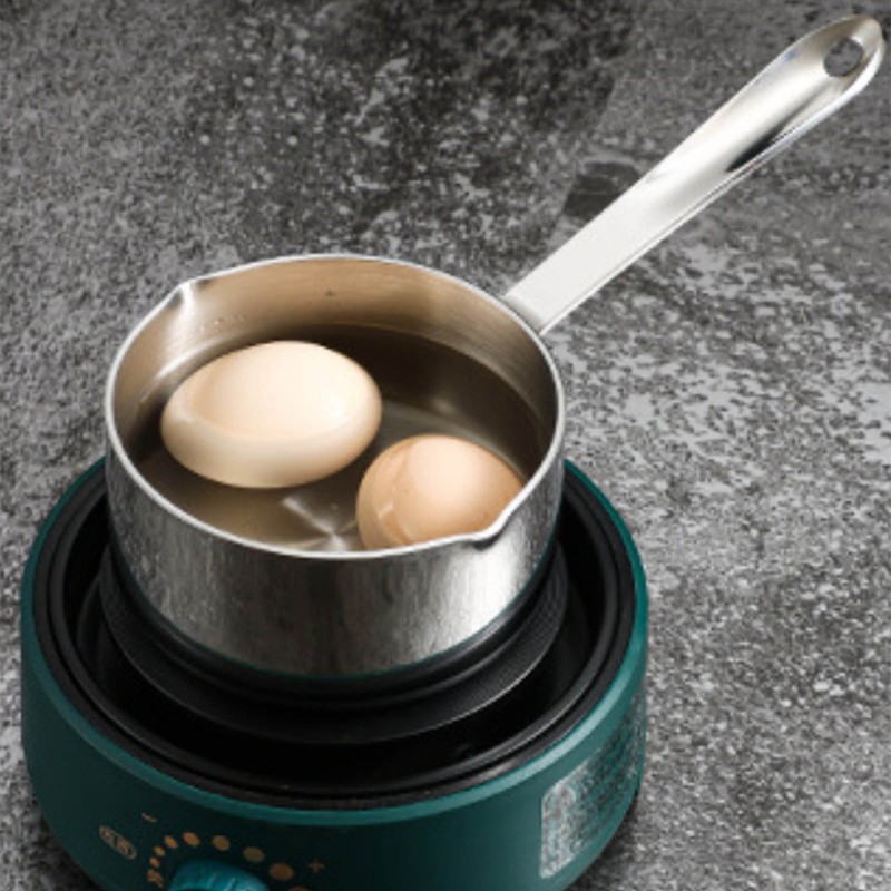 Stainless Steel Butter Warmer Flat Bottom Milk Pot with Double