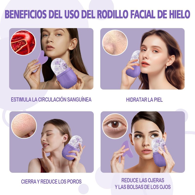 Rodillo de hielo facial KOUQIYA – Masaje refrescante y tensado