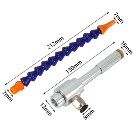 Vortex Tube Cold Air Gun with Flexible Tube, 130mm Aluminum Alloy Mechanical Process Mini Vortex Cold Air Dry Cooling Gun for Milling Drill