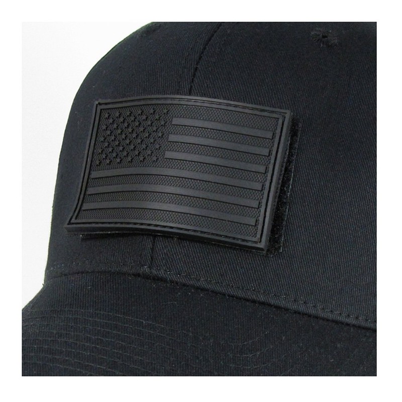 Rapdom Tactical USA Flag Rubber Patch, Black, 3 x 2-Inch