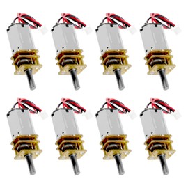 XIITIA 8pcs DC 3V-6V Mini N20 Gear Motor Slow Speed Full Metal Gearbox with Terminal for Smart Car DIY RC Toys
