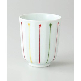 Saikai Pottery Tea Cup 42816 6.8 fl oz (200 ml), Three Color Tokusa, Lightweight Teacup (Small, Red)