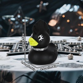 Gothic Duck Cool Punk Duck, Funny Gothic Home Decor & Satanic Rubber Duck Collectibles for Car Dashboard Desktop Home Decor Party Favors Creative Gifts for Kids Adult