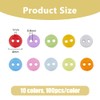 DICOSMETIC Pack of 1000 10 Colours Mini Round Buttons Tiny