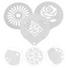 COLLBATH 3pcs Coffee Latte Art Stencils Reusable Molds for Decorating