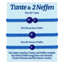Aunt Nephew Bracelet Gifts Aunt and 2 3 Nephew Bracelets for Aunt from Nephew Gift for Birthday Mother's Day Birthday Gift Christmas Gift Ideas Schumuck Women Jewellery Set for 2 3 4, Suitable for: