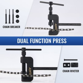 OMT Chain Breaker, 19pc Chain Brake Tool Kit with C Frame 3 Anvils 5 Break Tips, Dirtbike ATV Bicycle Motorcycle Chain Tool Chain Link Removal Tool Chain Rivet Tool for Cam & 25 to 630 Chains, Blue