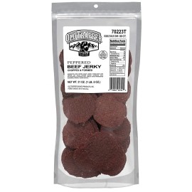 Old Trapper BEEF JERKY ROUNDS 80 ct pepper REFILL 1.3 Pounds Double Eagle