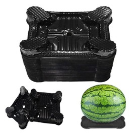 Miewslan 60 Pcs Melon Support Cradle, Garden Black Plastic Watermelon Cradles Stand Pumpkin Cantaloupe Strawberry Support Protector Rack(Black)