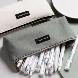 Pen Case, Large Capacity, Pen Pouch, Stylish, Pencil Case, Pen Holder, Simple, Zipper, Cute, Pencil Case, Stationery Storage, Convenient, Solid, Multifunctional, For Working People, Junior High