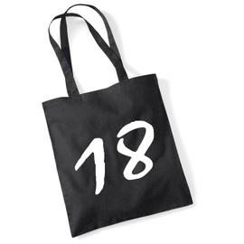Huuraa Jute Bag 18th Birthday Gift 10 Litres Cotton 18 Gift Idea, black, Unit size