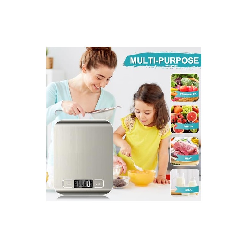Food Scale, 11lb Kitchen Scale with 6 Units Tare Function