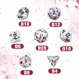 QUTHZZHY Polyhedral Dice Set, Colourful Dot Dice Polyhedral, DND Dice Set, Dungeons and Dragons Dice, Role Playing Dice for DND RPG MTG Table Games, 7 Pieces, D20, D12, D10, D8, D6, D4