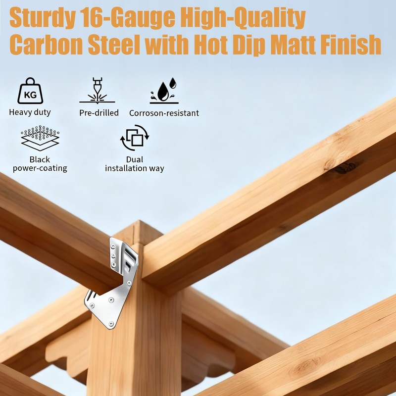 Hurricane Ties for Rafter 24 Pack 16-Gauge Hurricane Straps Brackets