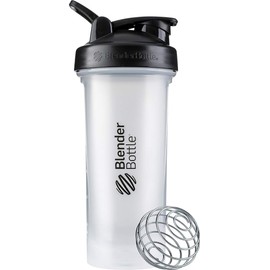 BlenderBottle Classic V2 Shaker Bottle Perfect for Protein Shakes and Pre Workout, 28-Ounce, Clear/Black