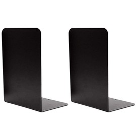 VONDERSO Bookends, Metal Non-Slip Art Book Ends Supports for Shelves, Decor Office Study Conference Room Library (Bookend (Black))