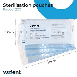 VSDent VSDent Self Sterilisation Pouches - 135x280mm (Pack Of 200)
