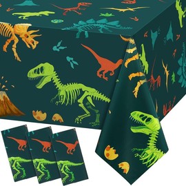 3 Pieces Dinosaur Plastic Party Tablecloth Dinosaur Birthday Table Cover Decorations Disposable Dinosaur Table Cover for Kids Boy Birthday Classroom Party Supplies, 54 x 108 Inch - Color: 6
