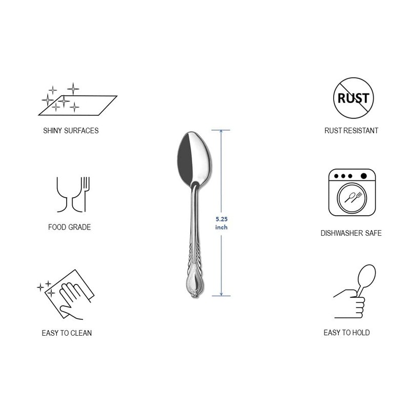 Teaspoon Small 12 Pieces Espresso Coffee Spoons Flatware Set Stainless