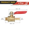 sourcing map 4Pcs Brass Water Mini Ball Valve Shut Off