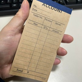 Kraft paper accounting slips, 10 books in English (100 sheets/book)