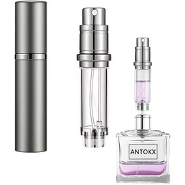 Travel Atomizer - 5ML Refillable Perfume Sprayer, Pocket Dispenser, Leakproof, Scent Pump Case for Women and Men (Gray)
