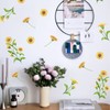 Maydahui Yellow Daisy Flower Wall Stickers Rustic Country Floral Wall