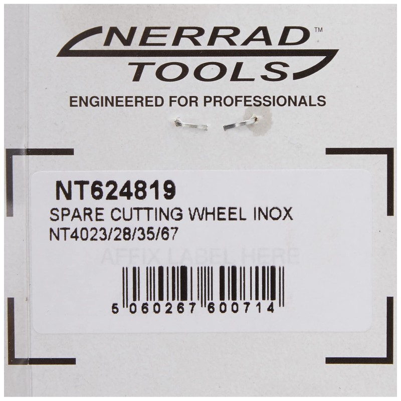 Nerrad Tools NT624819 NT4023/4028/4035/4067 INOX Spare Cutting Wheel, Black