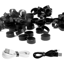 100 PCS Black Silicone Rubber Bands 0.5 Inch Small - Strong Heavy Duty Rubberbands Non-slip Elastic Rubber Bands for Wire, Cord, Cable Management in Home, Office, School
