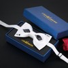 CHEIVEMENG Men's Poker Bow Tie Satin Silk Pre-tied Solid Bow
