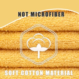 Textila Terry Wash Cloths – Pack of 10, Yellow, 12x12 Inches – Soft, Absorbent & Multipurpose Cotton Washcloths for Face, Hand, Bath, Kitchen, Spa, Gym & Hotel Use