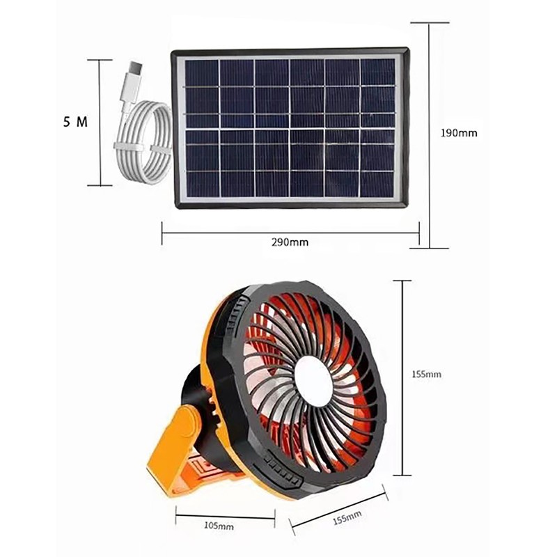 Solar Fan USB Charging LED Light Solar Powered Panel Fan