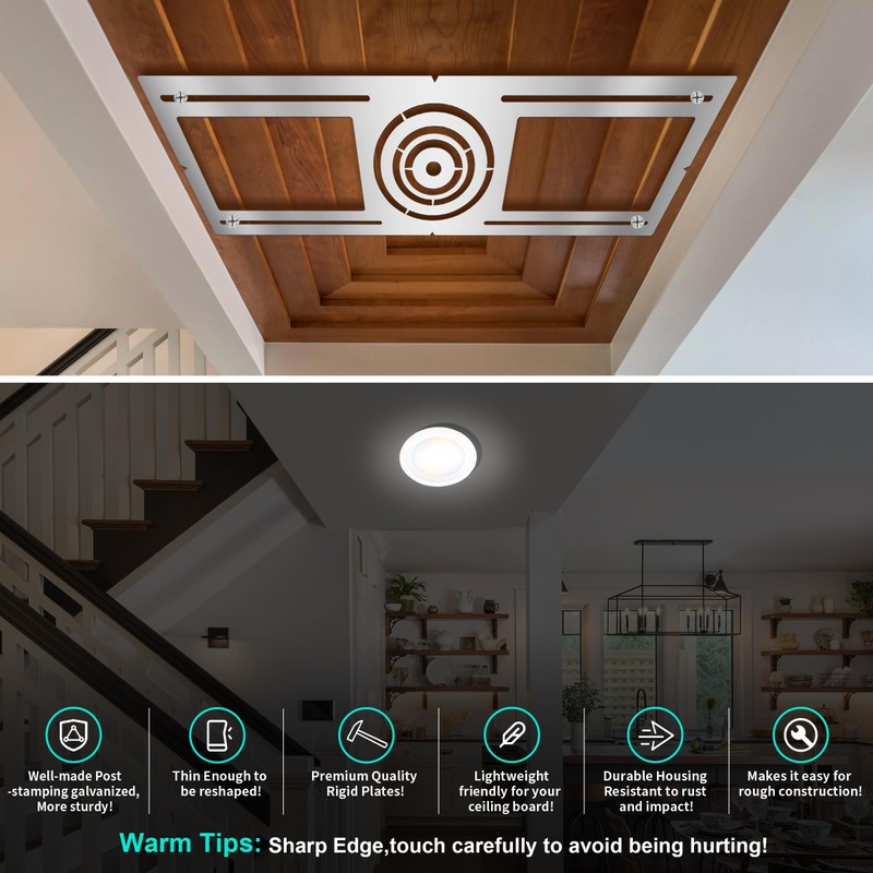 New Construction Mounting Plate, 3-4-6 Inch, LED Recessed Lighting Housing